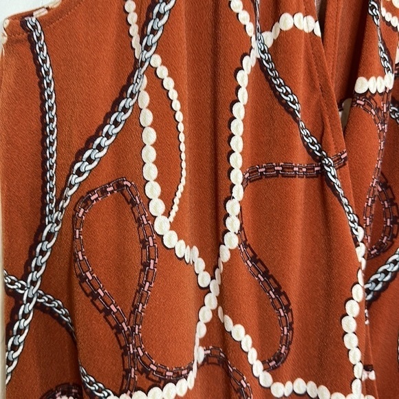 STUDIO by JPR Surplice Halter Tank with Pearls and Chains Design, Size XS - Picture 5 of 9